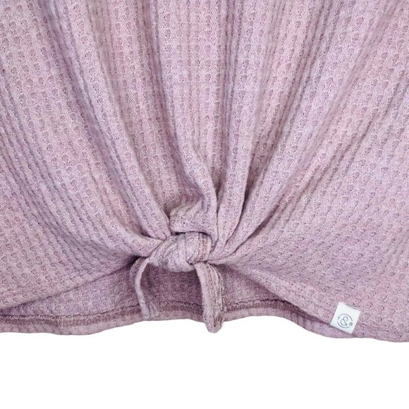 Treasure And Bound Women's Size XL (14/16) Waffle Knit Knot Front Purple Top - Picture 3 of 8